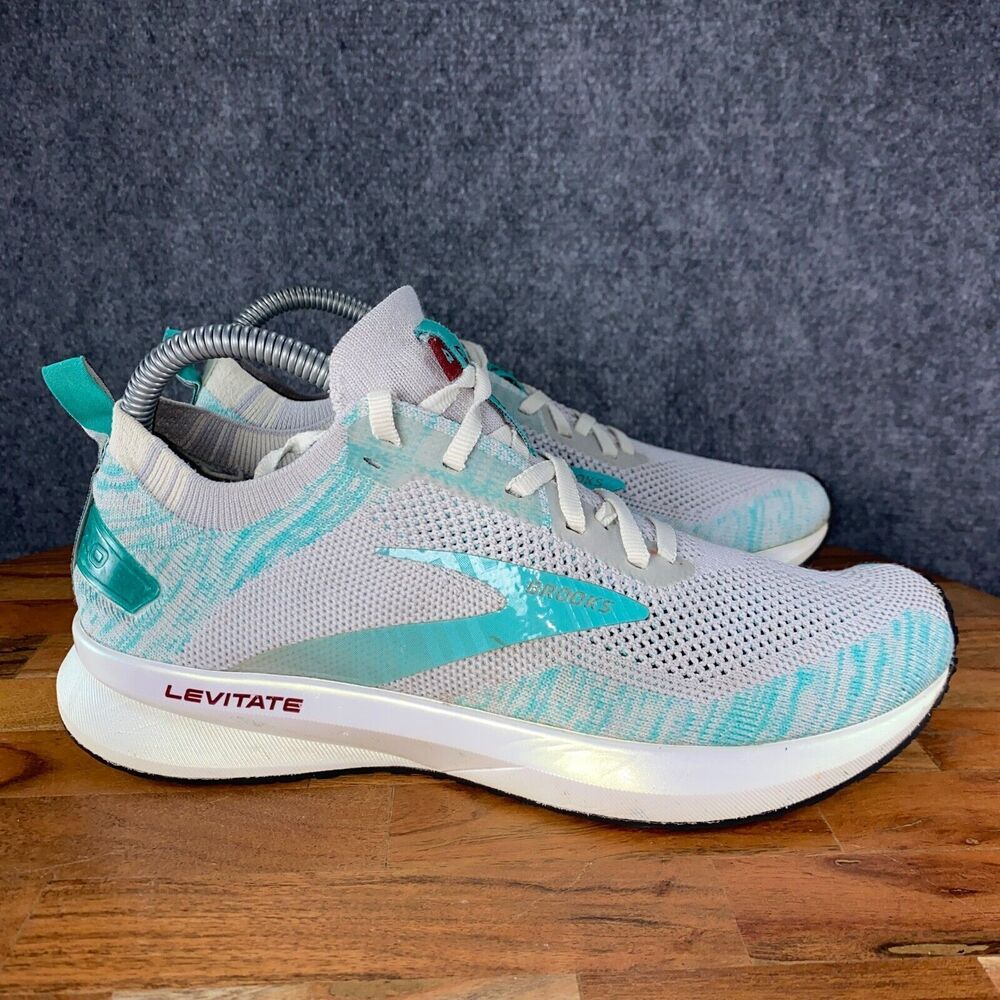 Brooks Levitate Athletic Shoes - Teal and Gray